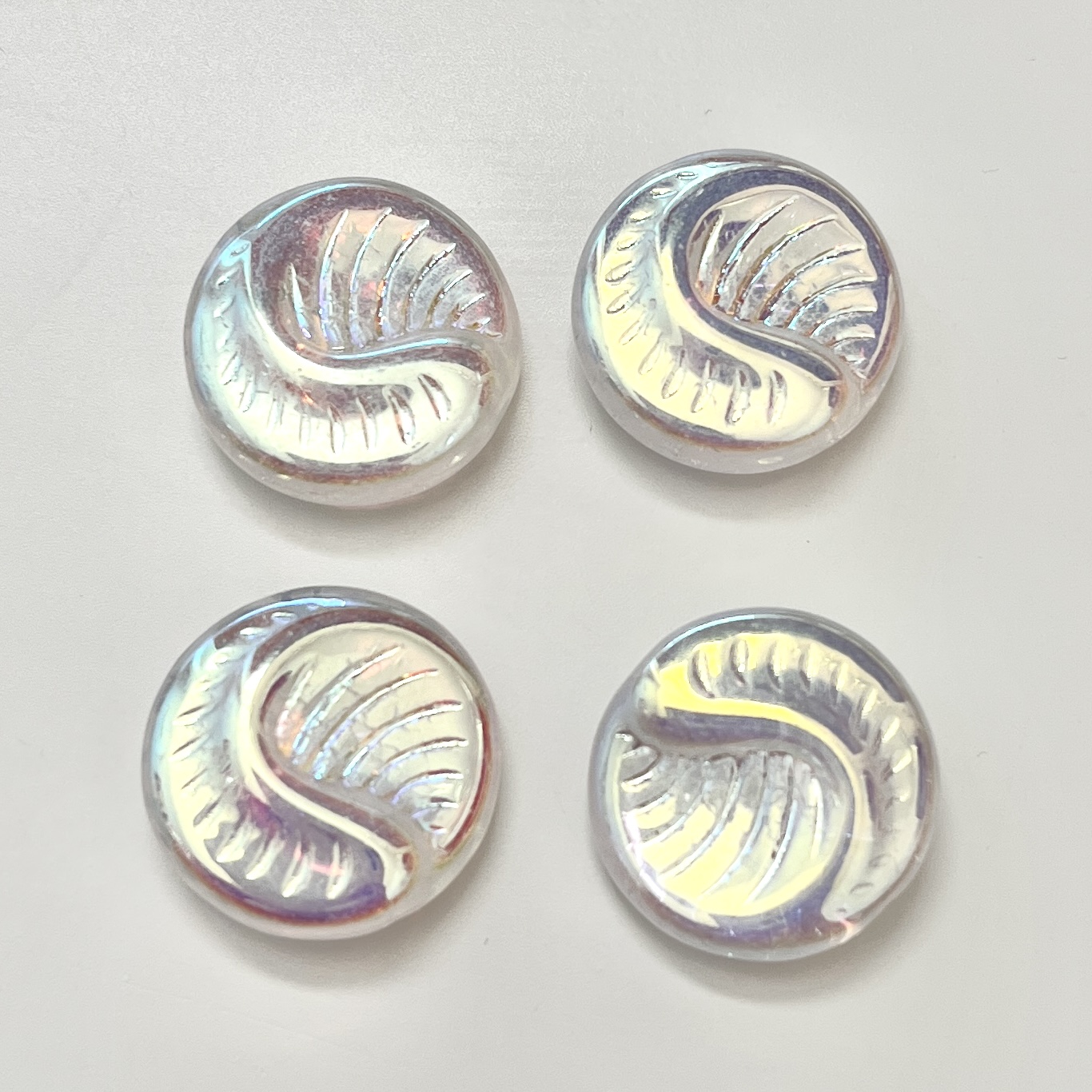 Fossil coin AB White 19mm, 1 stuk