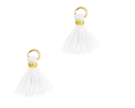 Kwastjes 1.2cm Gold-white, 1 stuk