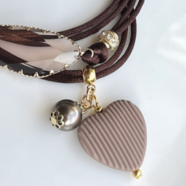 DIY pakket wikkel armband Taupe-Bruin