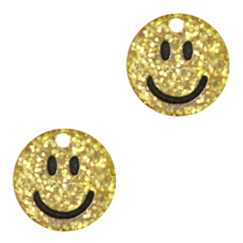 Plexx bedels Smiley Gold glitter, per stuk