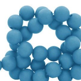 8 mm acryl kralen Azure blue, per stuk