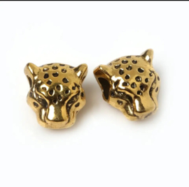 Leopard kraal Gold 6x2mm, 1 stuk