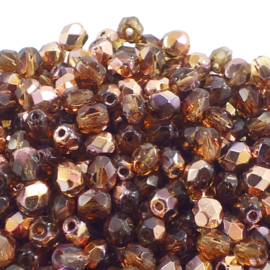 Fire polish 4mm Gold Smokey Topaz ,10 gram c.a. 125 st