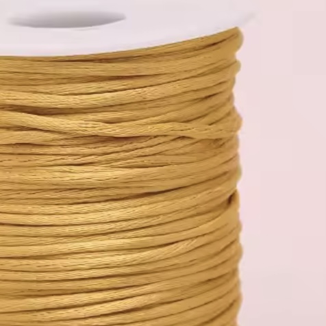 Satijn koord 2mm Gold, 1 meter