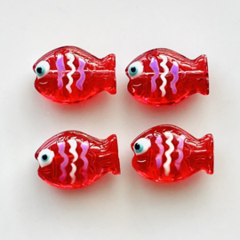 Glaskraal Fish Red per stuk