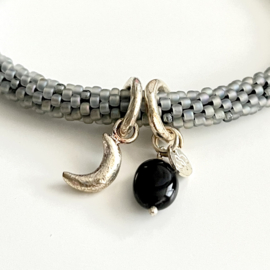 Jacky Multi Color Black Onyx Moon Silver Bracelet