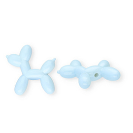 Acryl kralen shiny ballon hond Light blue, 1 stuk