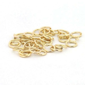 O ringetjes goud 5mm, c.a. 15 stuks