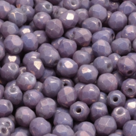 Fire polish 4mm Picasso Lilac, 10 gram (c.a 120 st.)