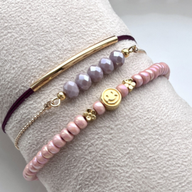 DIY pakket Pink-Burgundy-Goud-Smiley