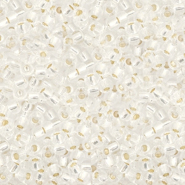 Miyuki rocailles 11/0 Silverlined crystal, 5 gram