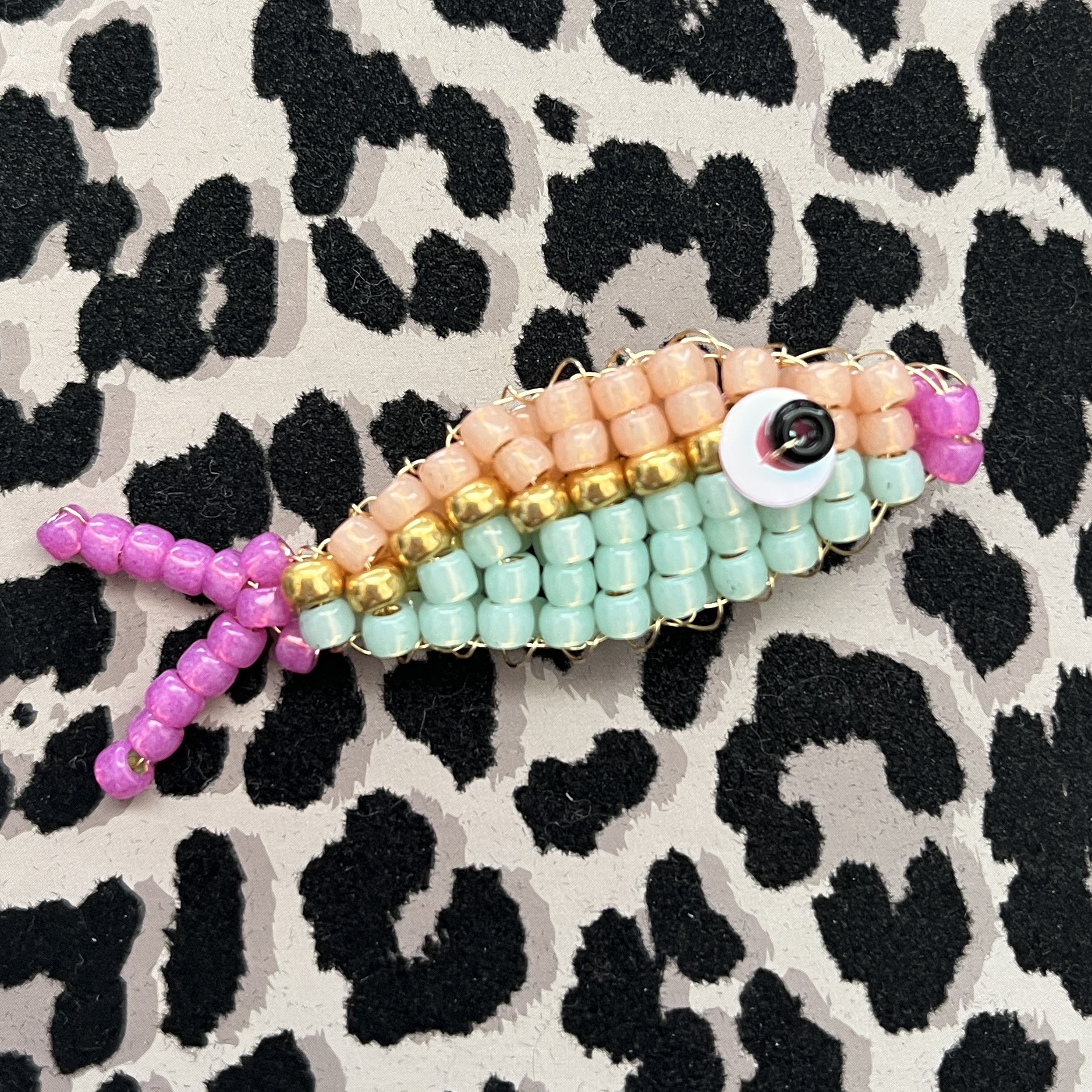 DIY pakket kralenvisje XL, Pastel sorbet incl. rol koperdraad.