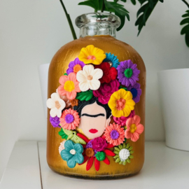 Frida Kahlo bloemen vaas Gold 170x120mm