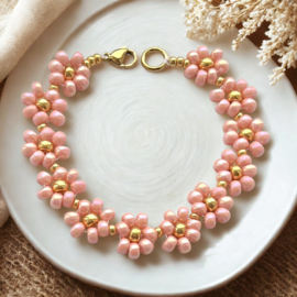 DIY Fleur armbandje Tea Rose (Goud of Zilver), c.a. 5 armbandjes