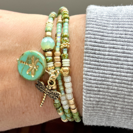 DIY pakket wikkel armband Green-Gold