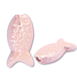 DQ Grieks keramiek kralen vis Light pink, per stuk