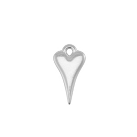 Bedels DQ hart Antiek zilver (nikkelvrij), 1 stuk