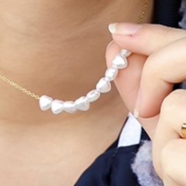 Imitatie zoetwaterparels Hart White, 10 stuks