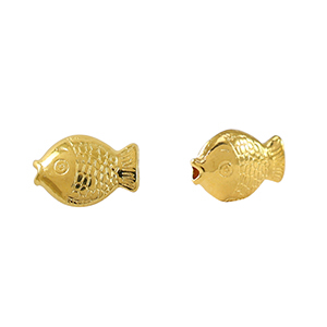DQ kraal Vis Gold 12x8mm, 1 stuk