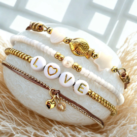 Bedels DQ metaal hart Goud 7x5mm (nikkelvrij), 1 stuk