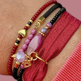 Fire polish 4mm Mat mauve, 5 gram (c.a. 60 st.)