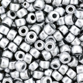 Matubo Seed Bead 6/0 Matte - Metallic Silver, 5 gram