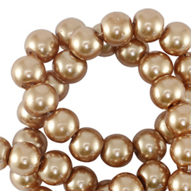 Glasparels 8mm Taupe brown, per stuk