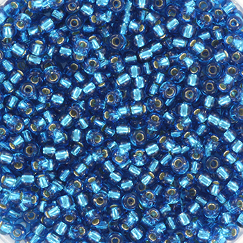 Miyuki rocailles 11/0 silverlined capri blue, 10 gram