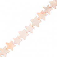 Schelp kralen ster Light pink, per 5 stuks