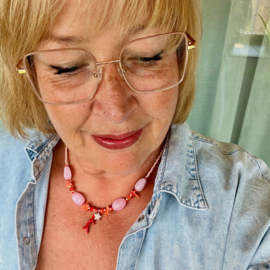 Inspiratie Rood-Roze ketting