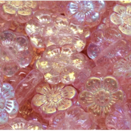 Boho Flower Beads Peachy-Pink 14mm, 5 stuks