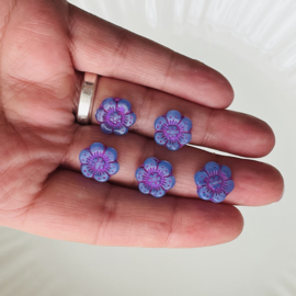 Boho Flower Beads Lila-Pink 14mm, 5 stuks