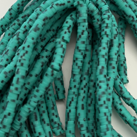 Katsuki 4mm Turquoise streepjes, per streng