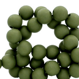 8 mm acryl kralen Murky green, per stuk