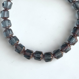 Bols beads 6 mm Blue-Bronze, 10 stuks
