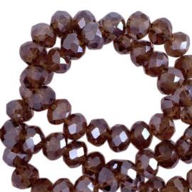 Facet kralen 4x3 mm disc Aubergine purple-pearl shine coating, per stuk