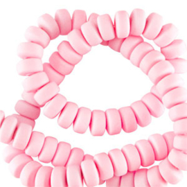 Polymeer rondellen 7mm Baby pink, 110 stuks