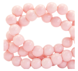 4 mm glaskralen opaque Blossom pink, 50 stuks