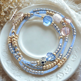 DIY pakket wikkel armband "I am Blue"
