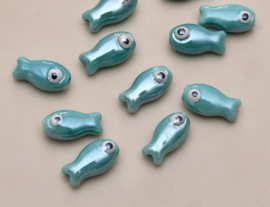 Turquoise Fish 19x10mm, per stuk