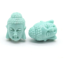 Buddha kraal 15x10mm Turquoise, 1 stuk