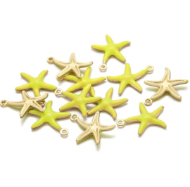 Bedels metaal zeester Lemon yellow-gold, 1 stuk