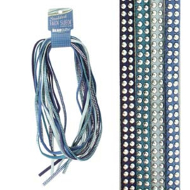 Faux suede 5mm Blue Mix, 8 meter