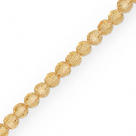 Facet kralen 4mm rond Amber ochre, per stuk