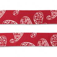 Bandana lint Paisley print Red-White, 3 meter aan 1 stuk