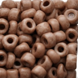 Rocailles 6/0 Licht bruin Stonelook finish, 10 gr.
