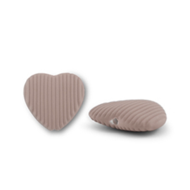 Acryl kralen hart Taupe brown 22x23mm, 1 stuk
