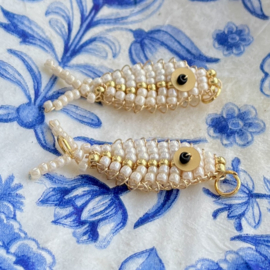 DIY pakket kralenvisje Beige-White-Gold