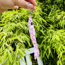 Sleutelhanger vis 17.5cm Off white-lilac