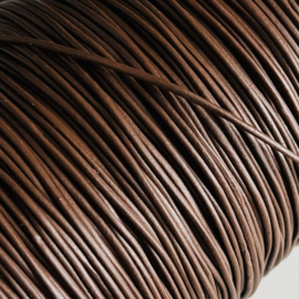 P Leer rond 1mm Brown, 1 meter